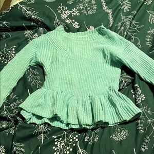 Cat & Jack 4T Mint Green Peplum Sweater